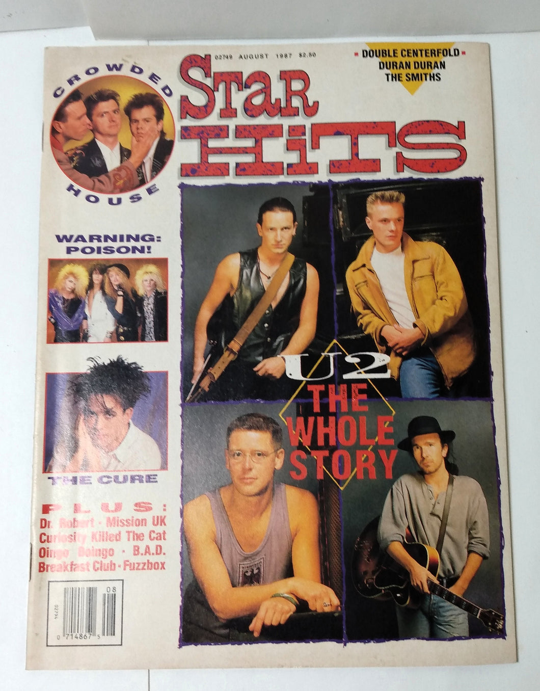 Star Hits Magazine August 1987 U2 Duran Duran Smiths Poison Cure Mission UK - TulipStuff