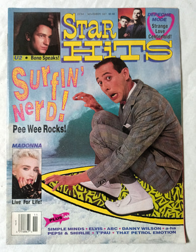 Star Hits Magazine November 1987 Pee Wee Herman U2 Bono Madonna A-Ha - TulipStuff