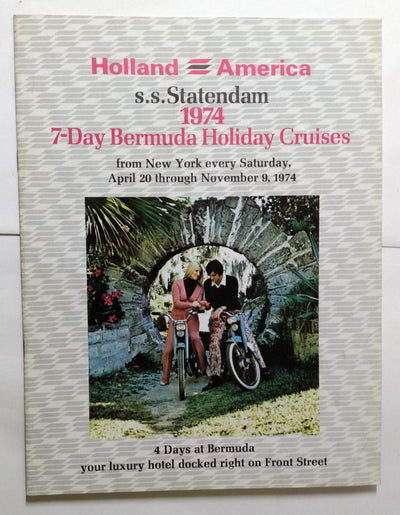 Holland America Cruises ss Statendam 1974 7-Day Bermuda Cruise Brochure - TulipStuff