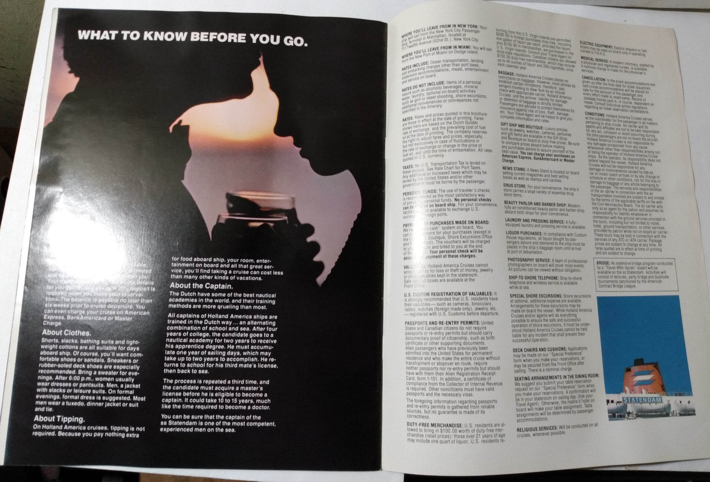 Holland America Cruises ss Statendam 1977-78 Caribbean Cruise Brochure - TulipStuff