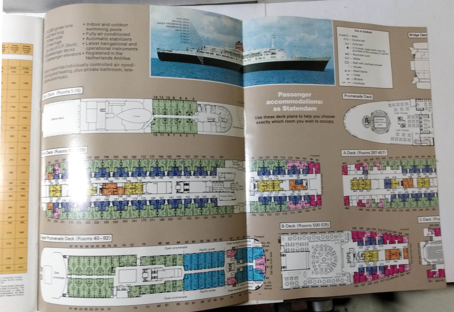 Holland America Cruises ss Statendam 1977-78 Caribbean Cruise Brochure - TulipStuff