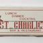 St. Charlie's Bar & Restaurant Albany St NYC Matchbook 1980's - TulipStuff