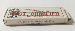 St. Charlie's Bar & Restaurant Albany St NYC Matchbook 1980's - TulipStuff