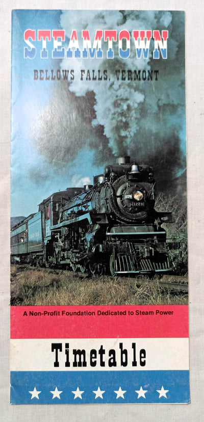 Steamtown Museum 1979-80 Railroad Timetable Bellows Falls Vermont - TulipStuff