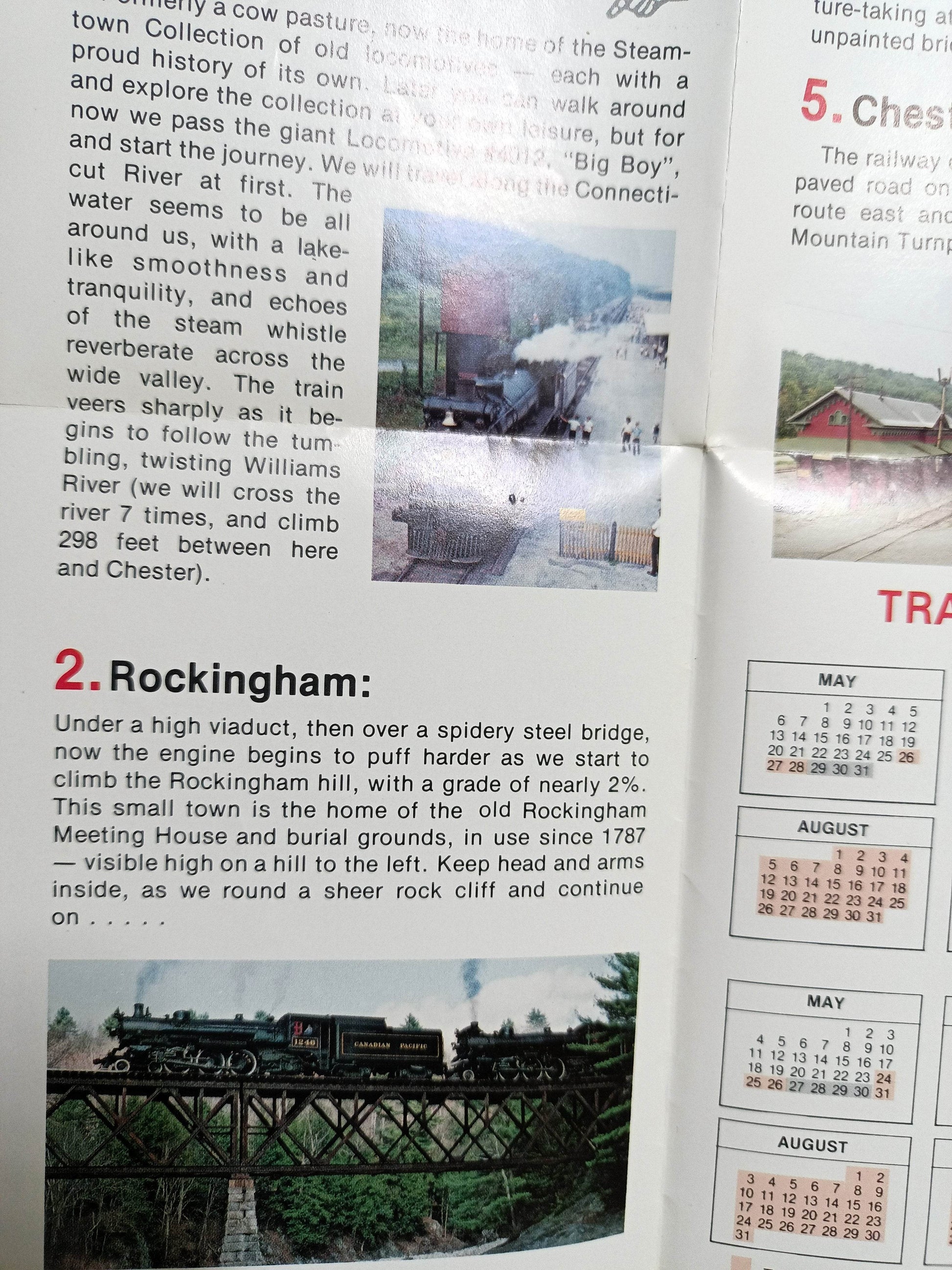 Steamtown Museum 1979-80 Railroad Timetable Bellows Falls Vermont - TulipStuff