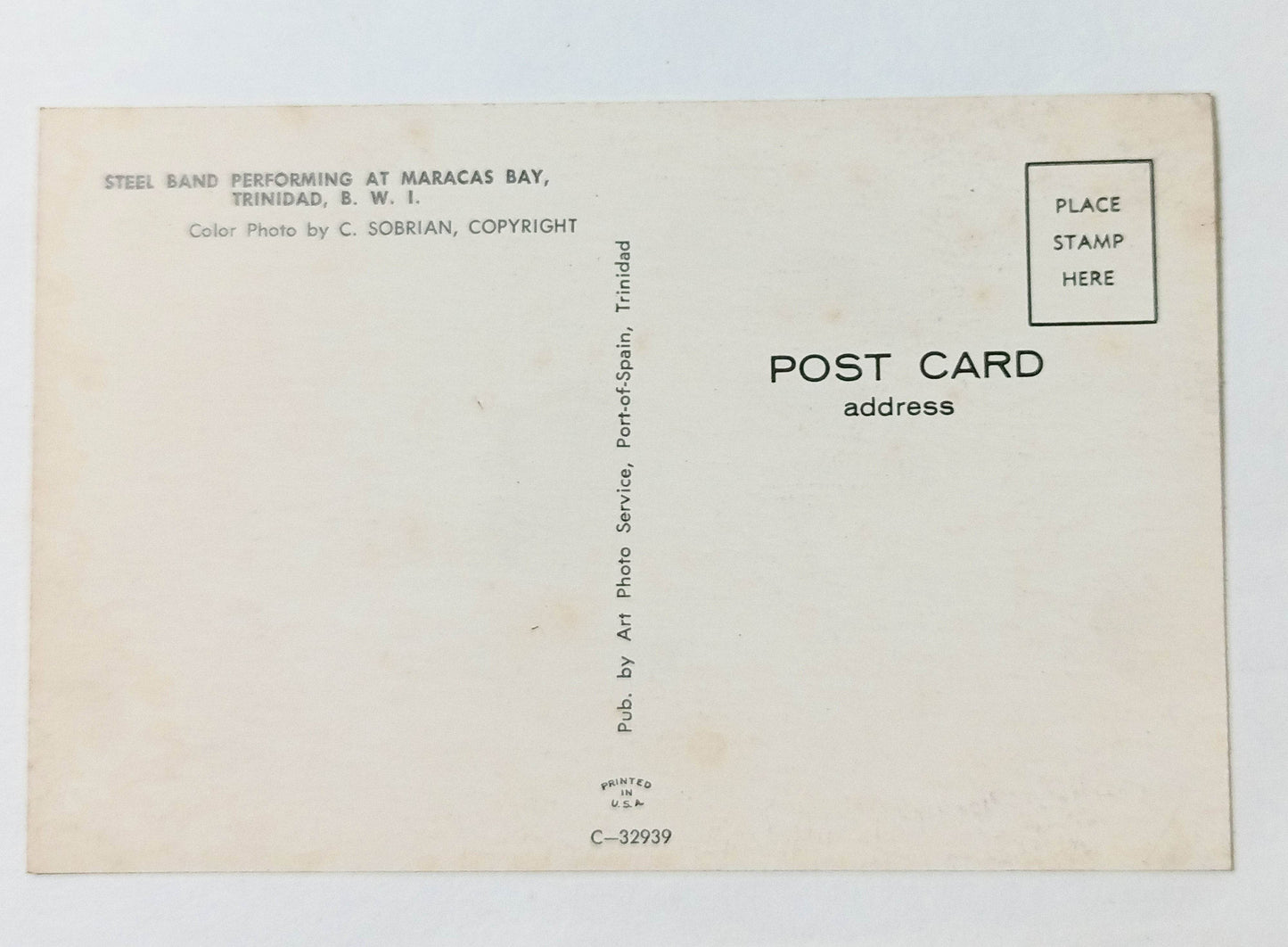 Steel Band Performing At Maracas Bay Trinidad Postcard Late 1950's - TulipStuff