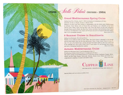 Clipper Line Stella Polaris 1963-64 Caribbean Sunshine Cruises Brochure - TulipStuff
