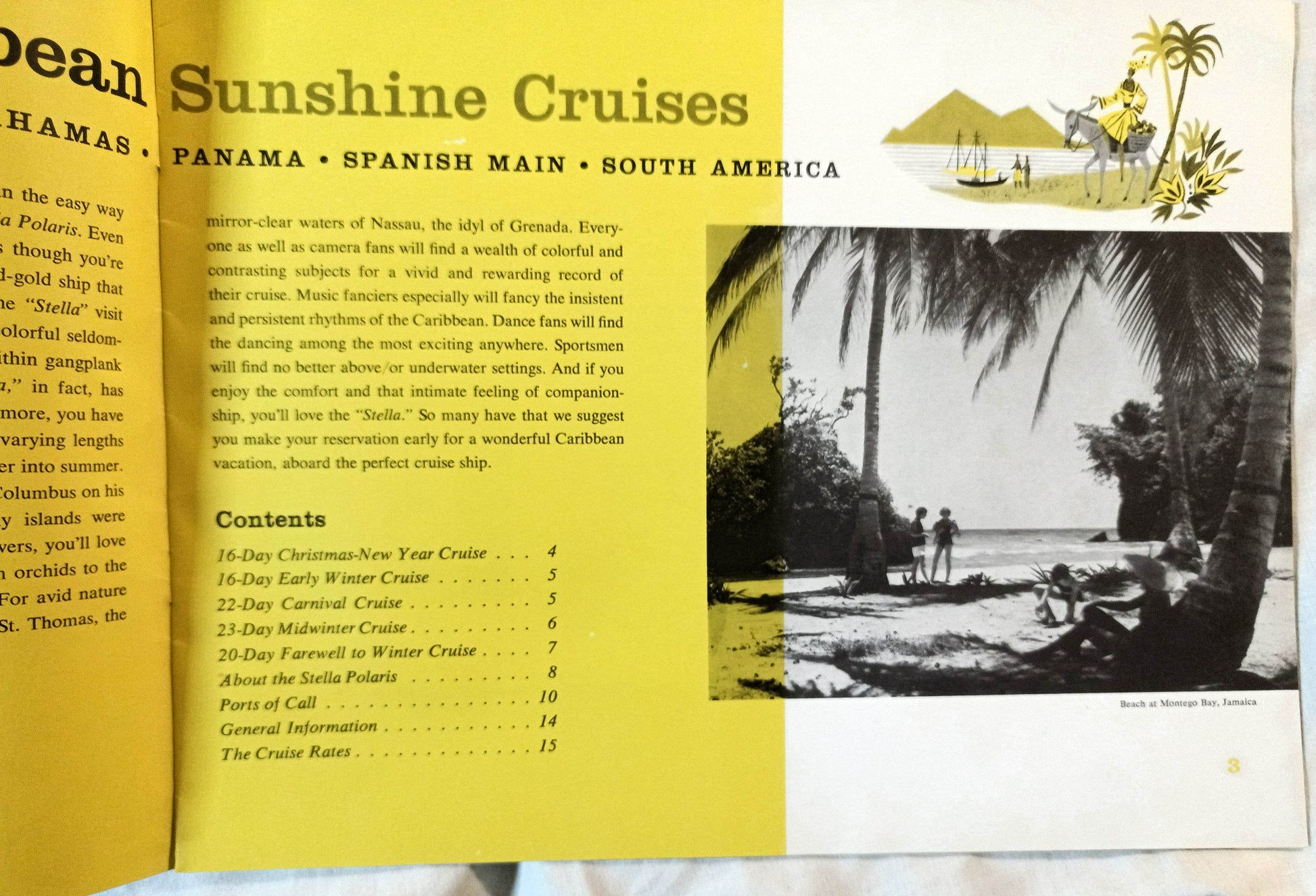 Clipper Line Stella Polaris 1963-64 Caribbean Sunshine Cruises Brochure - TulipStuff