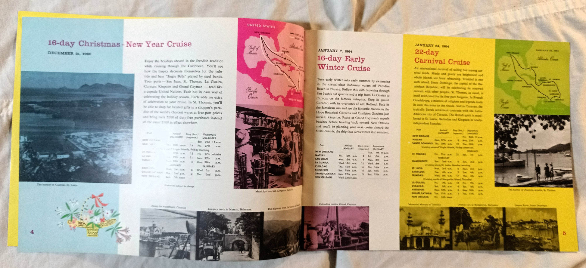 Clipper Line Stella Polaris 1963-64 Caribbean Sunshine Cruises Brochure - TulipStuff