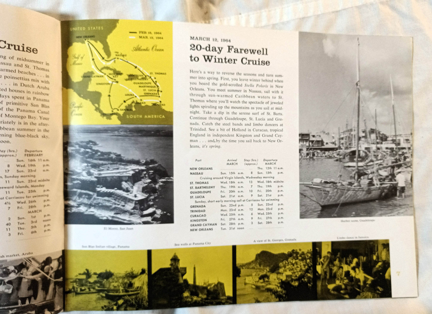Clipper Line Stella Polaris 1963-64 Caribbean Sunshine Cruises Brochure - TulipStuff