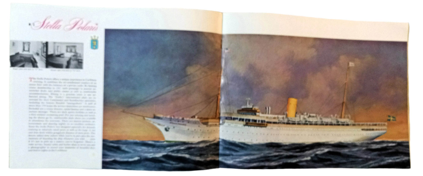 Clipper Line Stella Polaris 1963-64 Caribbean Sunshine Cruises Brochure - TulipStuff