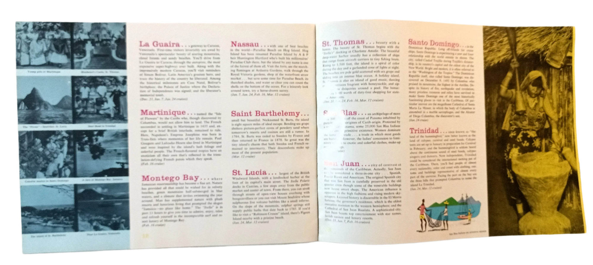 Clipper Line Stella Polaris 1963-64 Caribbean Sunshine Cruises Brochure - TulipStuff