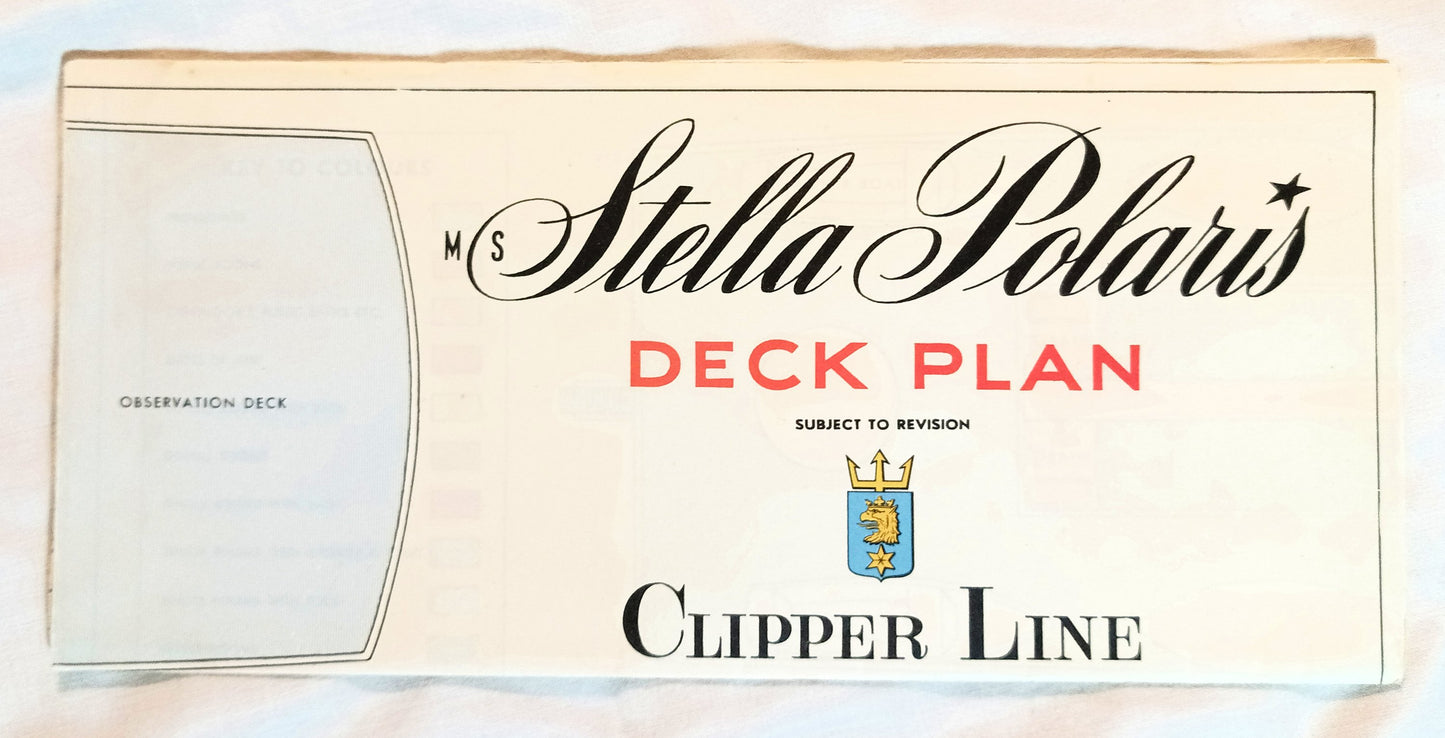 Stella Polaris Clipper Line Cruise Ship Deck Plans Sweden 1958 - TulipStuff