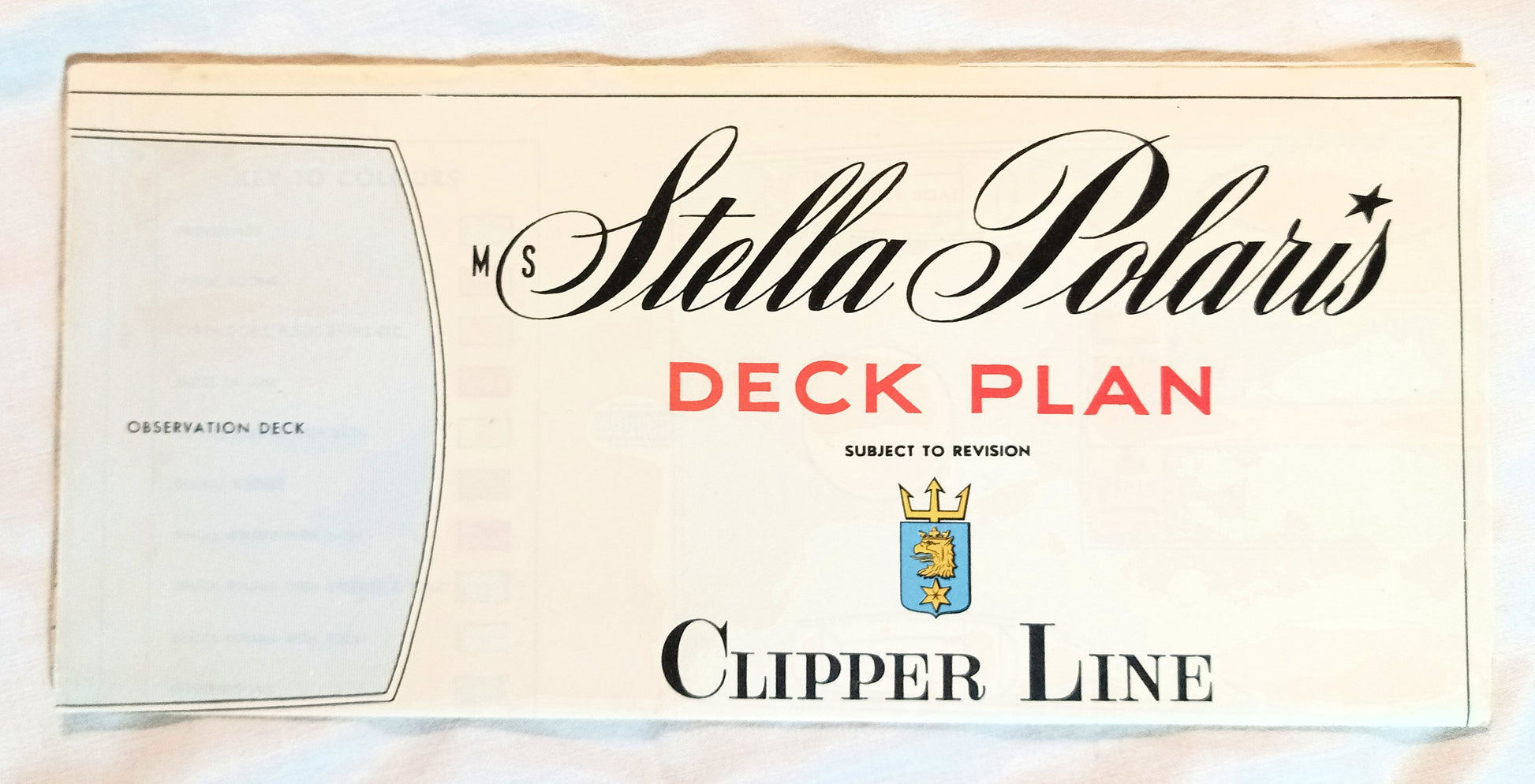 Stella Polaris Clipper Line Cruise Ship Deck Plans Sweden 1958 - TulipStuff