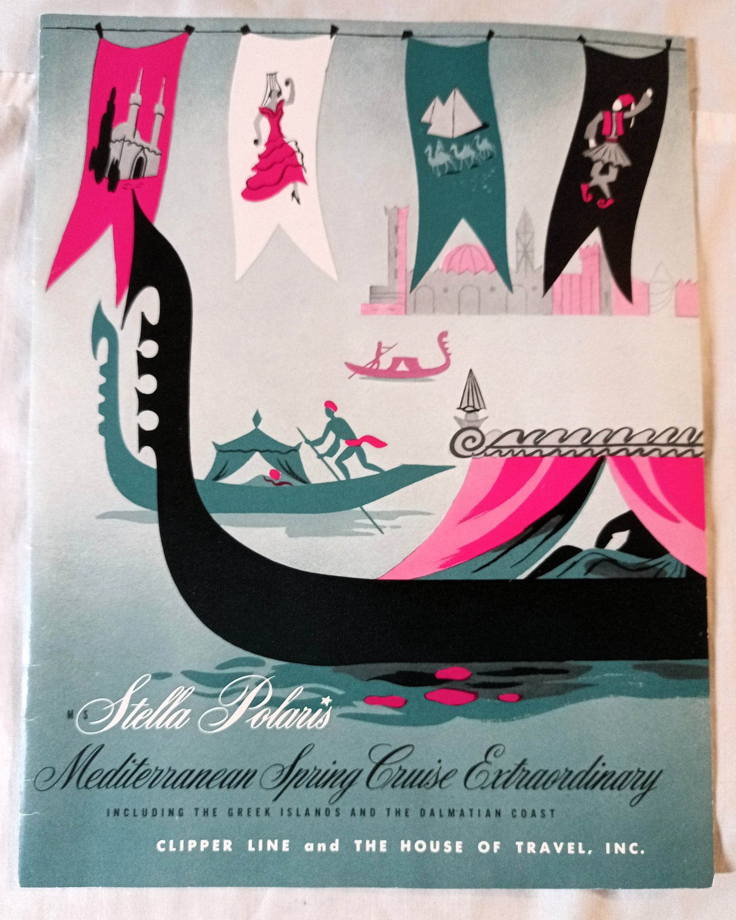 Clipper Line Stella Polaris 1952 Mediterranean Spring Cruise Brochure - TulipStuff
