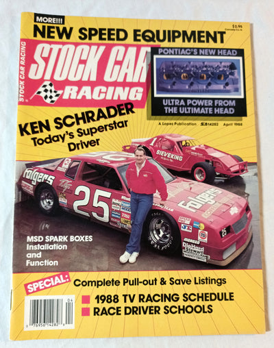 Stock Car Racing Magazine April 1988 Ken Schrader Winston Cup Cars - TulipStuff