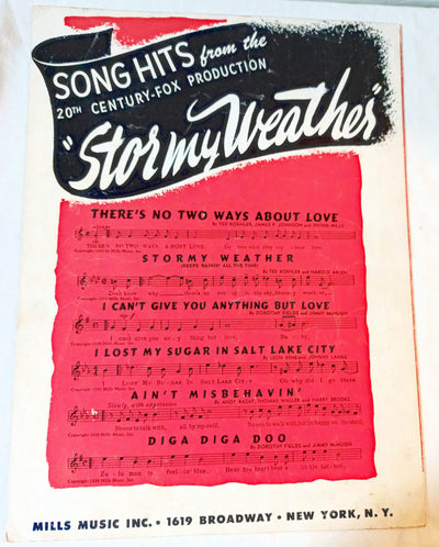 Stormy Weather (Keeps Rainin' Al The Time) Lena Horne Sheet Music 1933 - TulipStuff