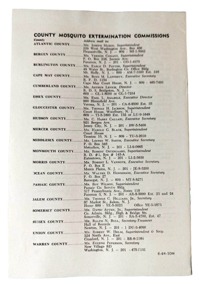 The Story Of The Mosquito And Its Control New Jersey 1964 - TulipStuff