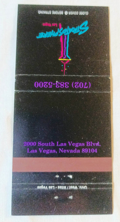 Stratosphere Hotel Casino Tower Las Vegas NV Matchbook Cover 1990's - TulipStuff