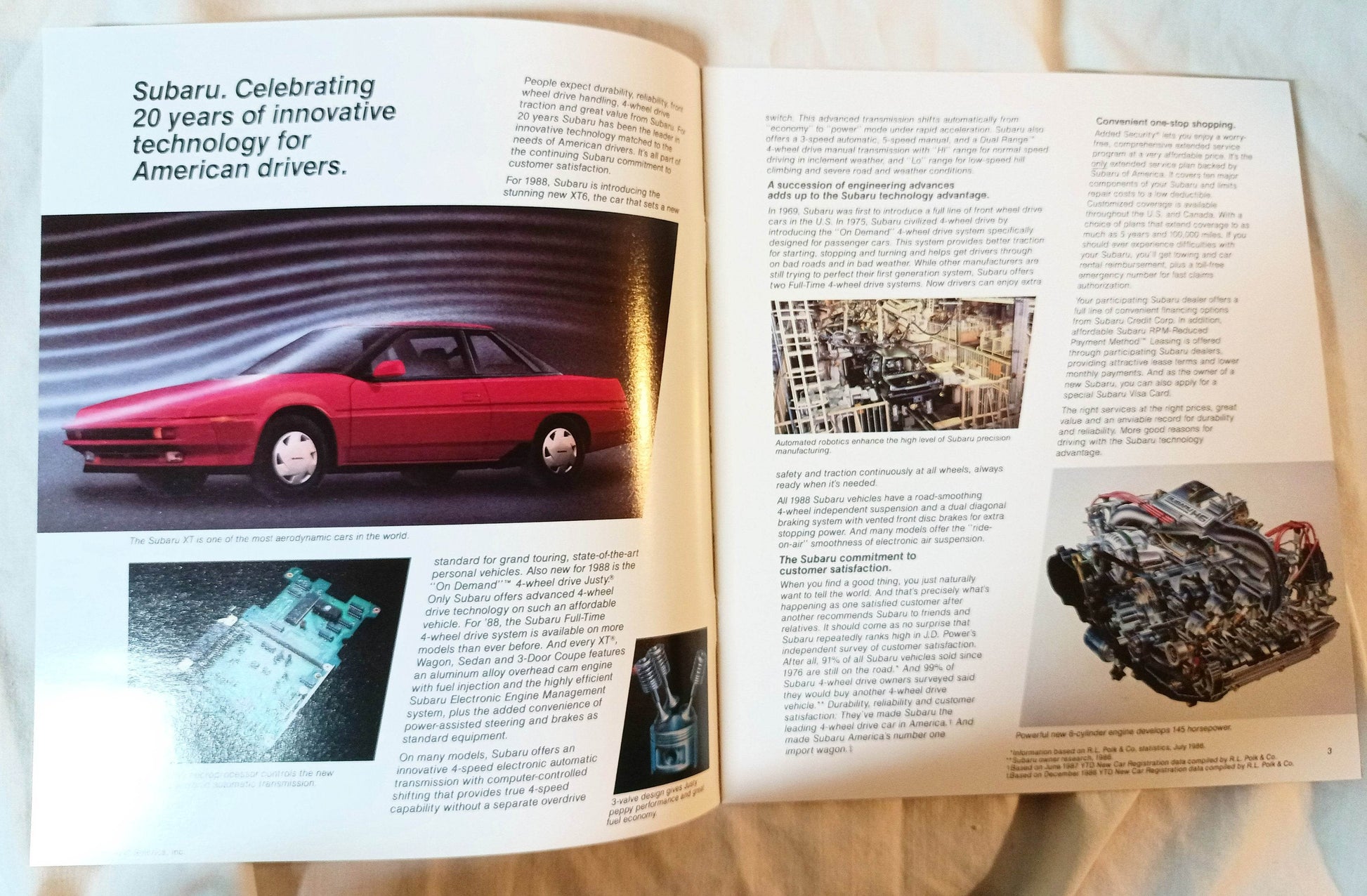 Subaru 1988 US Full Line Dealer Sales Brochure Justy XT Sedan Wagon - TulipStuff