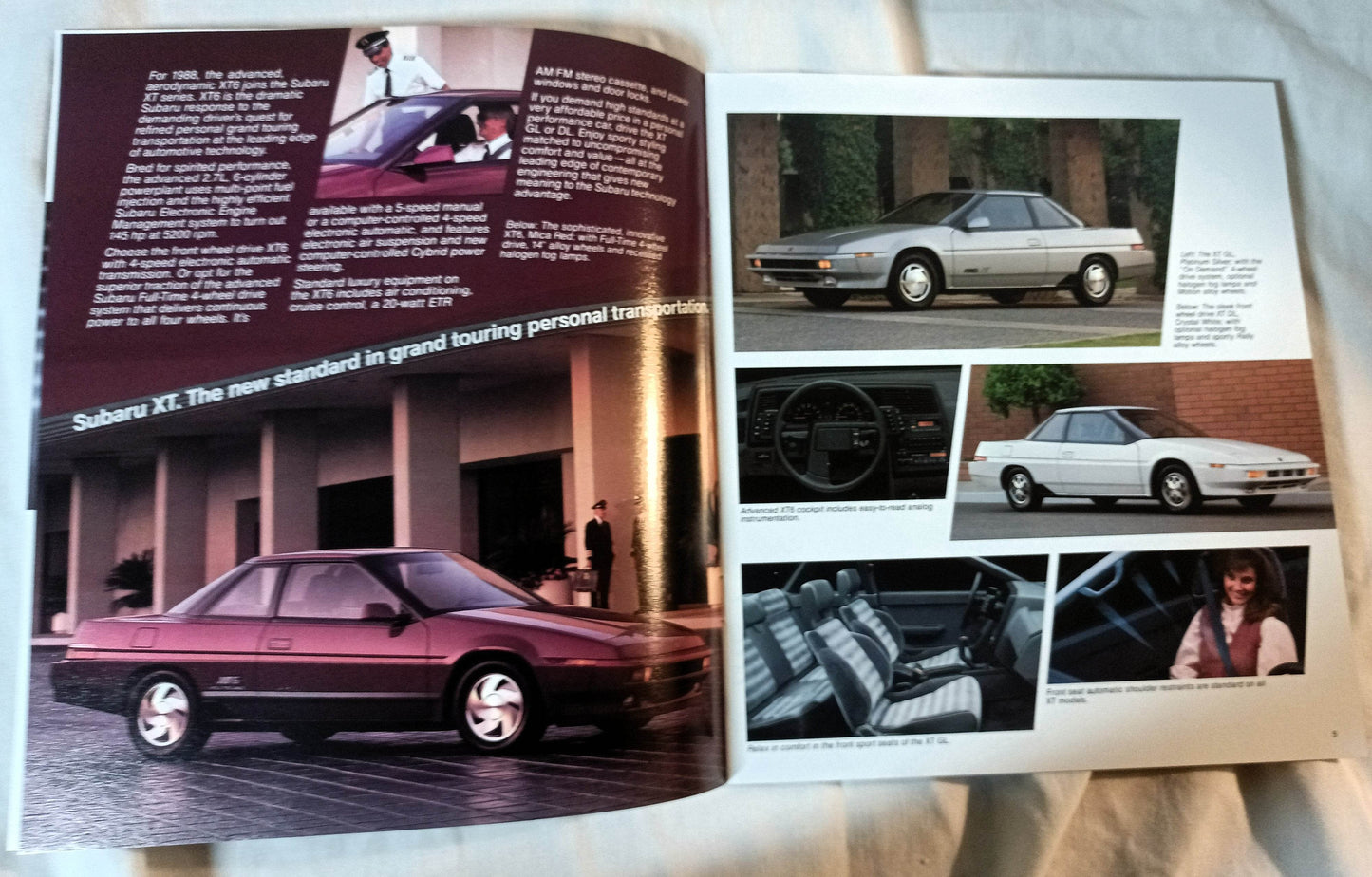 Subaru 1988 US Full Line Dealer Sales Brochure Justy XT Sedan Wagon - TulipStuff