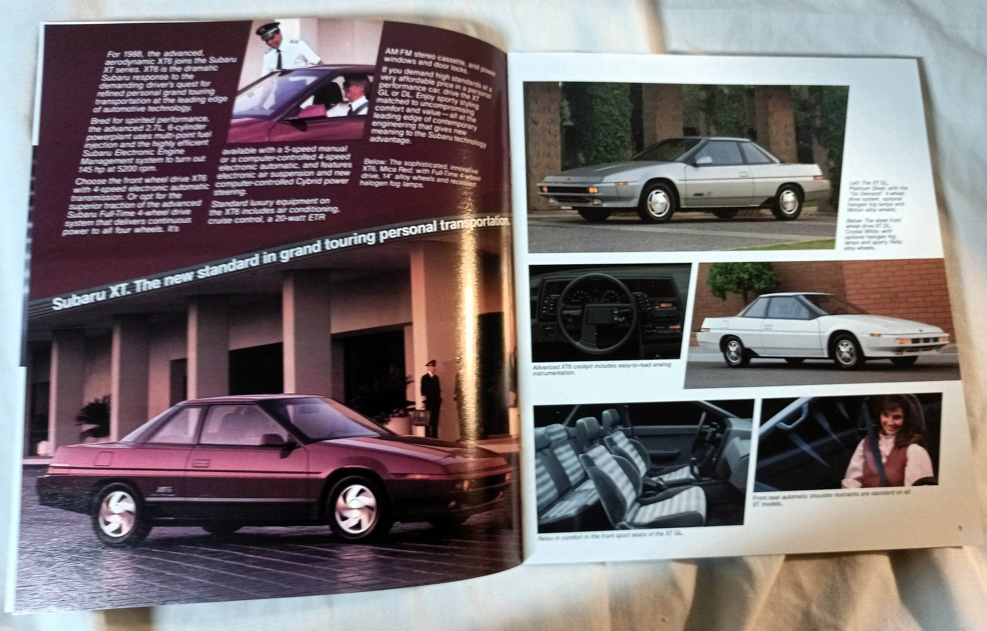 Subaru 1988 US Full Line Dealer Sales Brochure Justy XT Sedan Wagon - TulipStuff