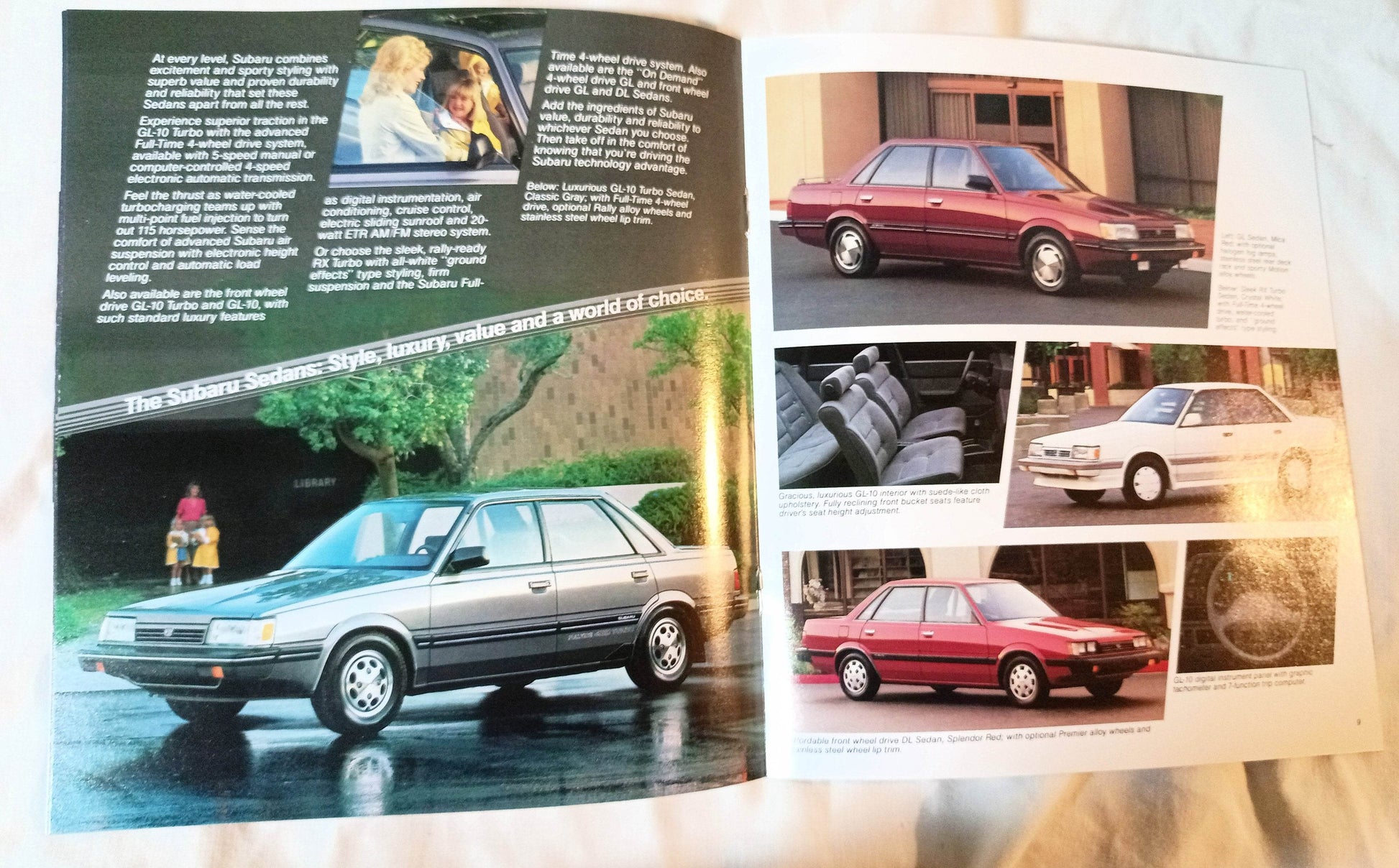 Subaru 1988 US Full Line Dealer Sales Brochure Justy XT Sedan Wagon - TulipStuff