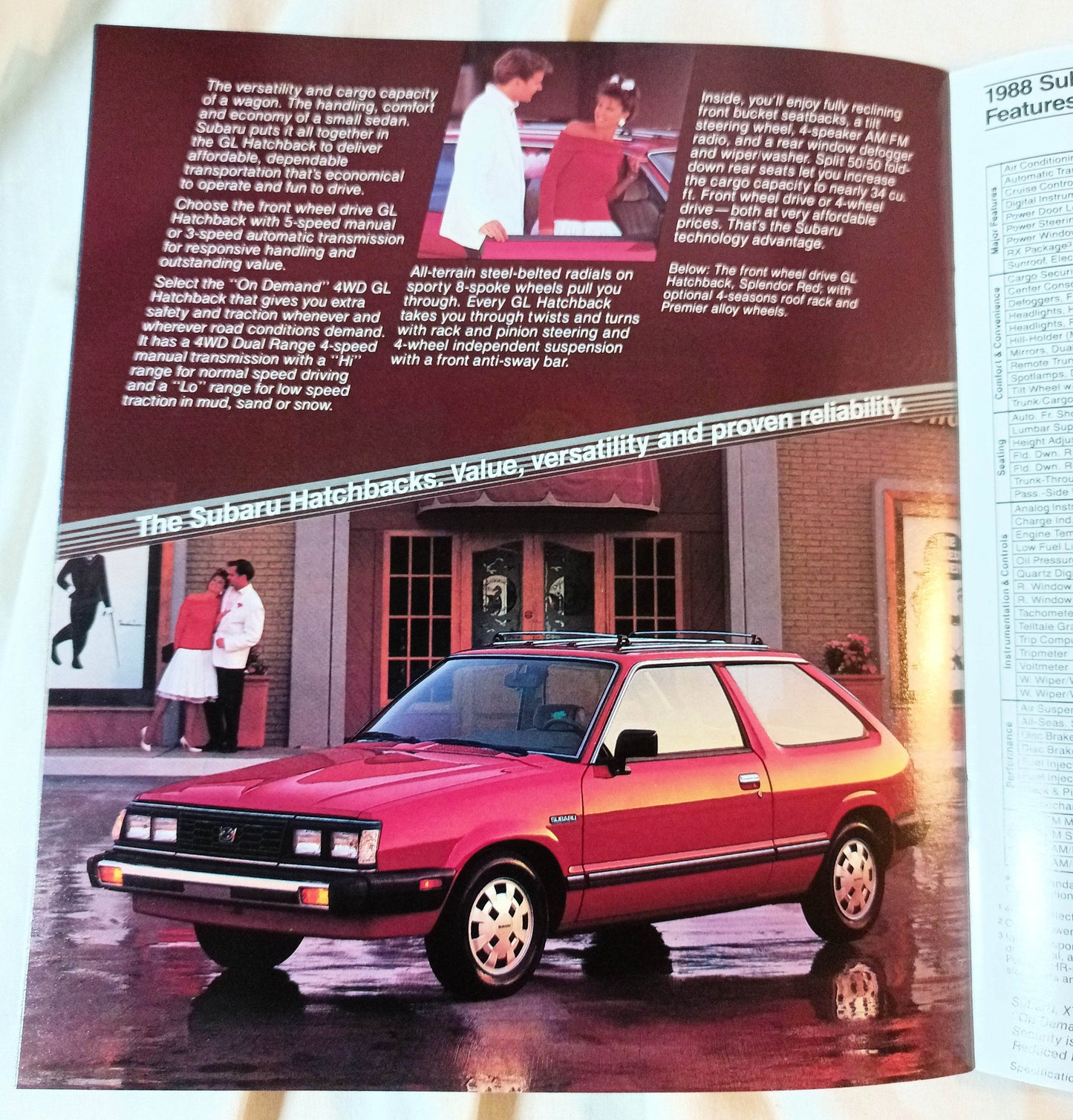 Subaru 1988 US Full Line Dealer Sales Brochure Justy XT Sedan Wagon - TulipStuff