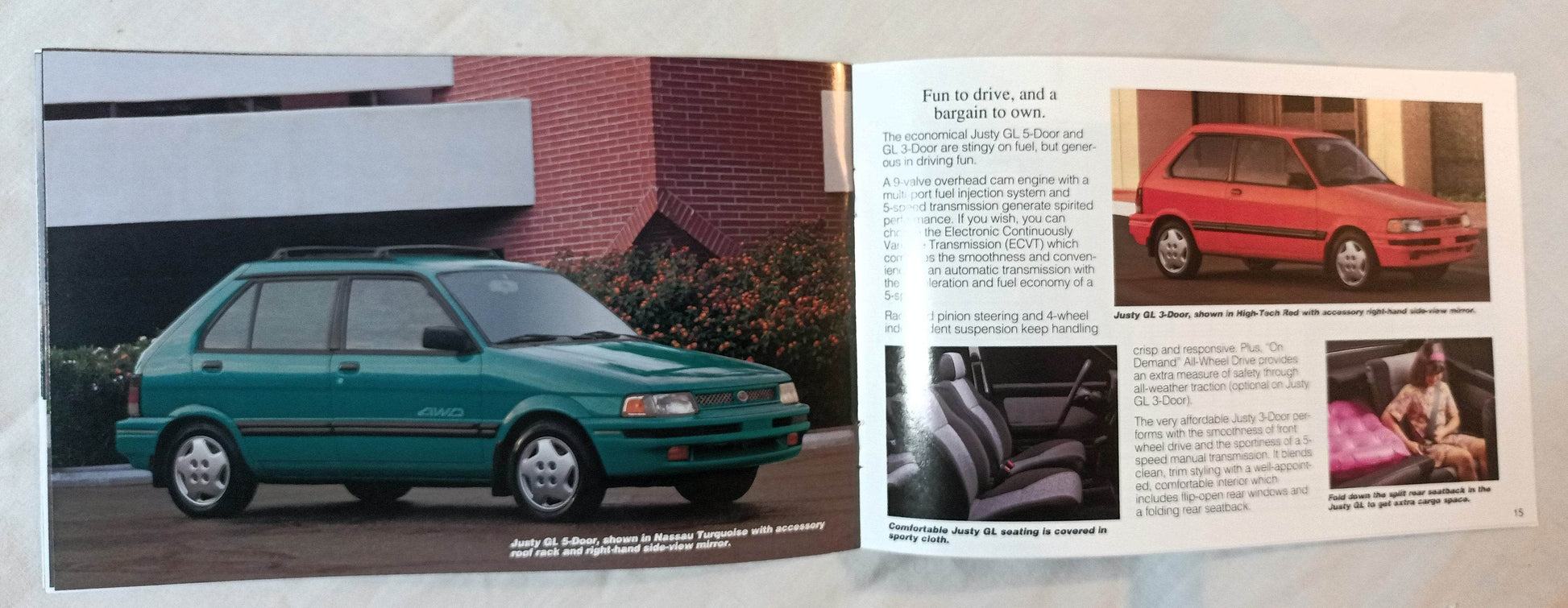 Subaru 1993 US Full Line Dealer Sales Brochure Legacy SVX Loyale Justy - TulipStuff