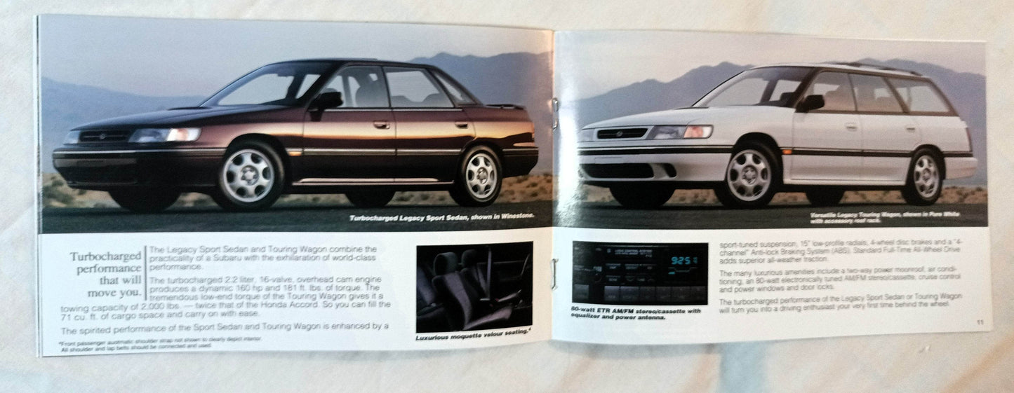 Subaru 1993 US Full Line Dealer Sales Brochure Legacy SVX Loyale Justy - TulipStuff