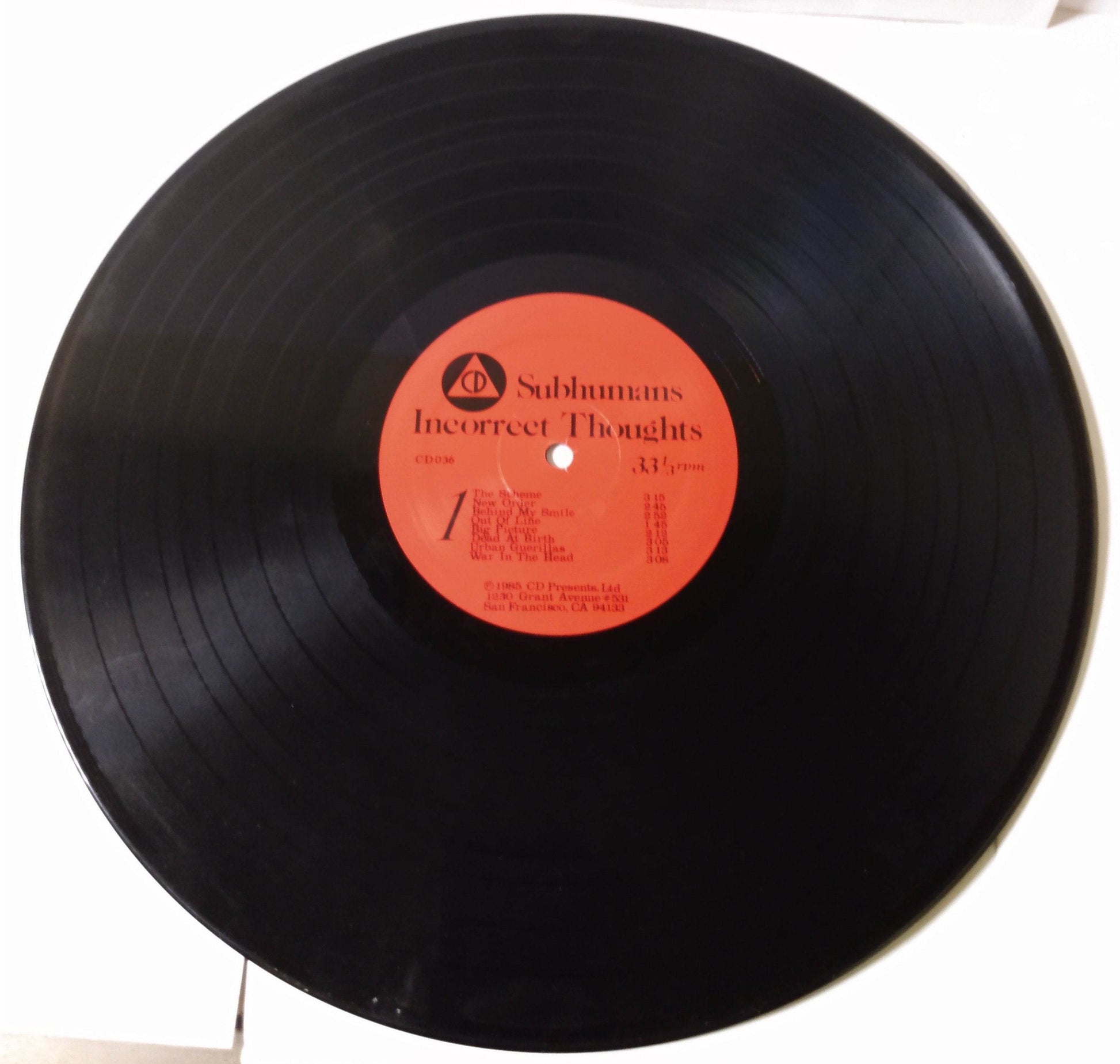 The Subhumans (Canada) Incorrect Thoughts Punk 12" Vinyl LP 1985 - TulipStuff