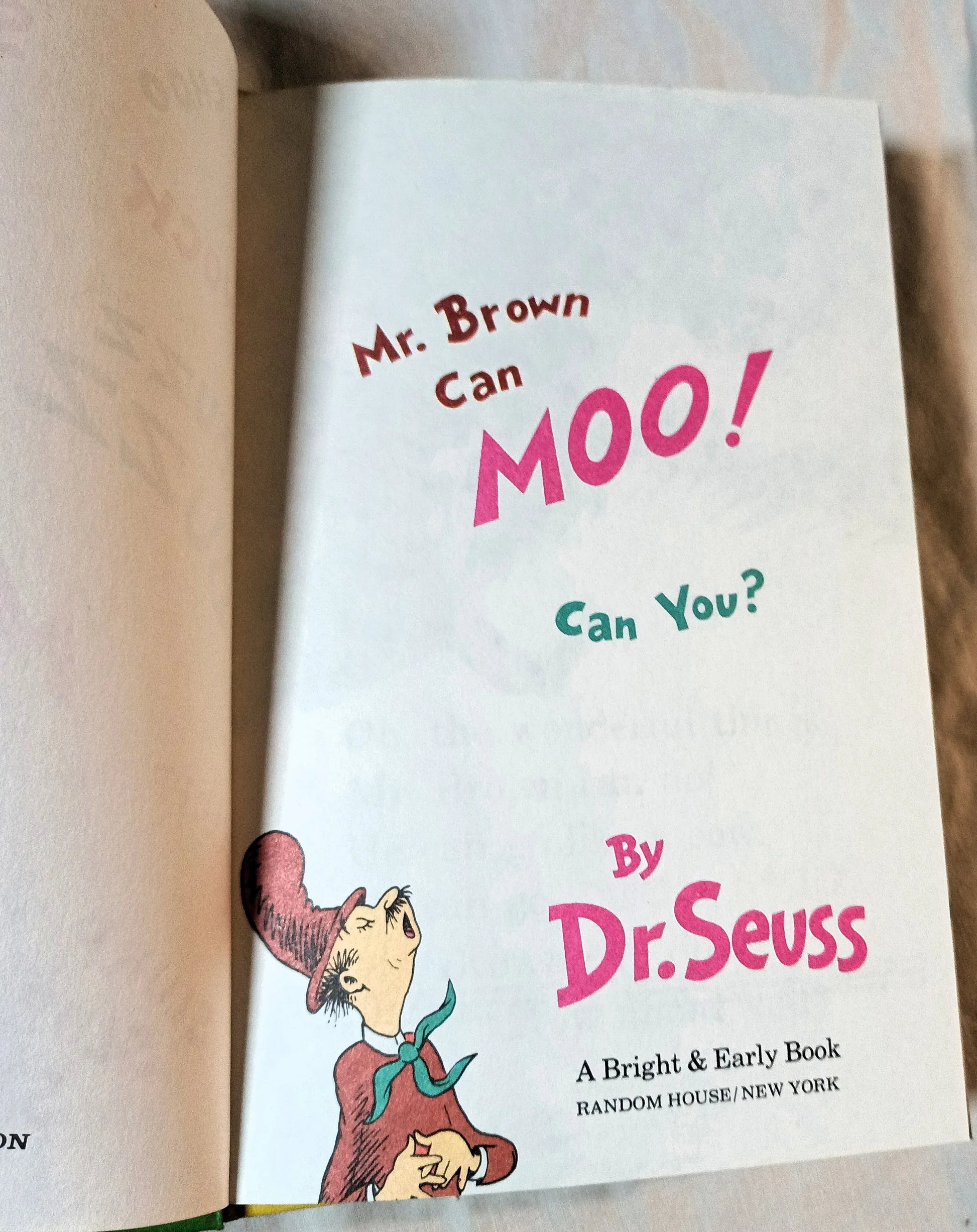 Dr Seuss Mr Brown Can Moo Can You Book Club Edition 1970 - TulipStuff
