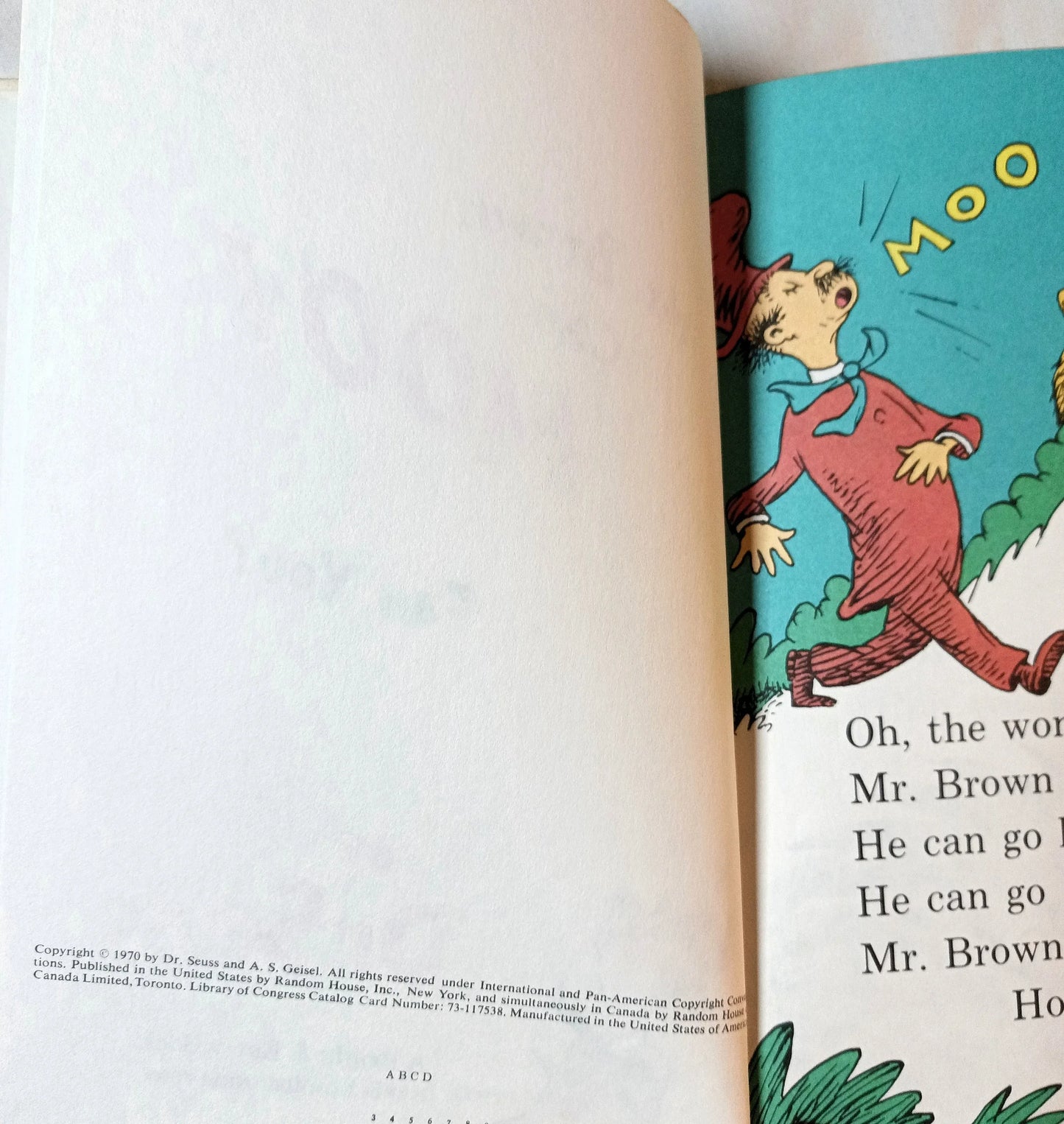 Dr Seuss Mr Brown Can Moo Can You Book Club Edition 1970 - TulipStuff