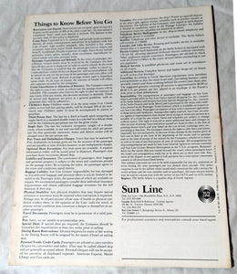 Sun Line Stella Solaris Thanksgiving Helios Cruise Brochure 1983 - TulipStuff