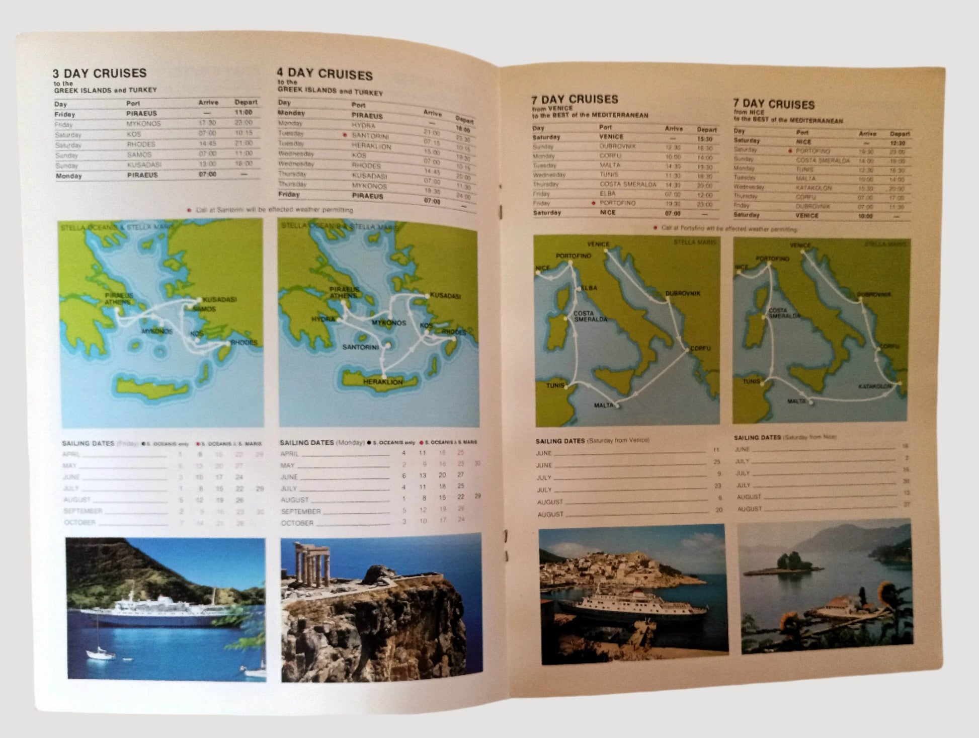 Sun Line 1983 Summer Cruises Brochure Stella Solaris Maris Oceanis - TulipStuff