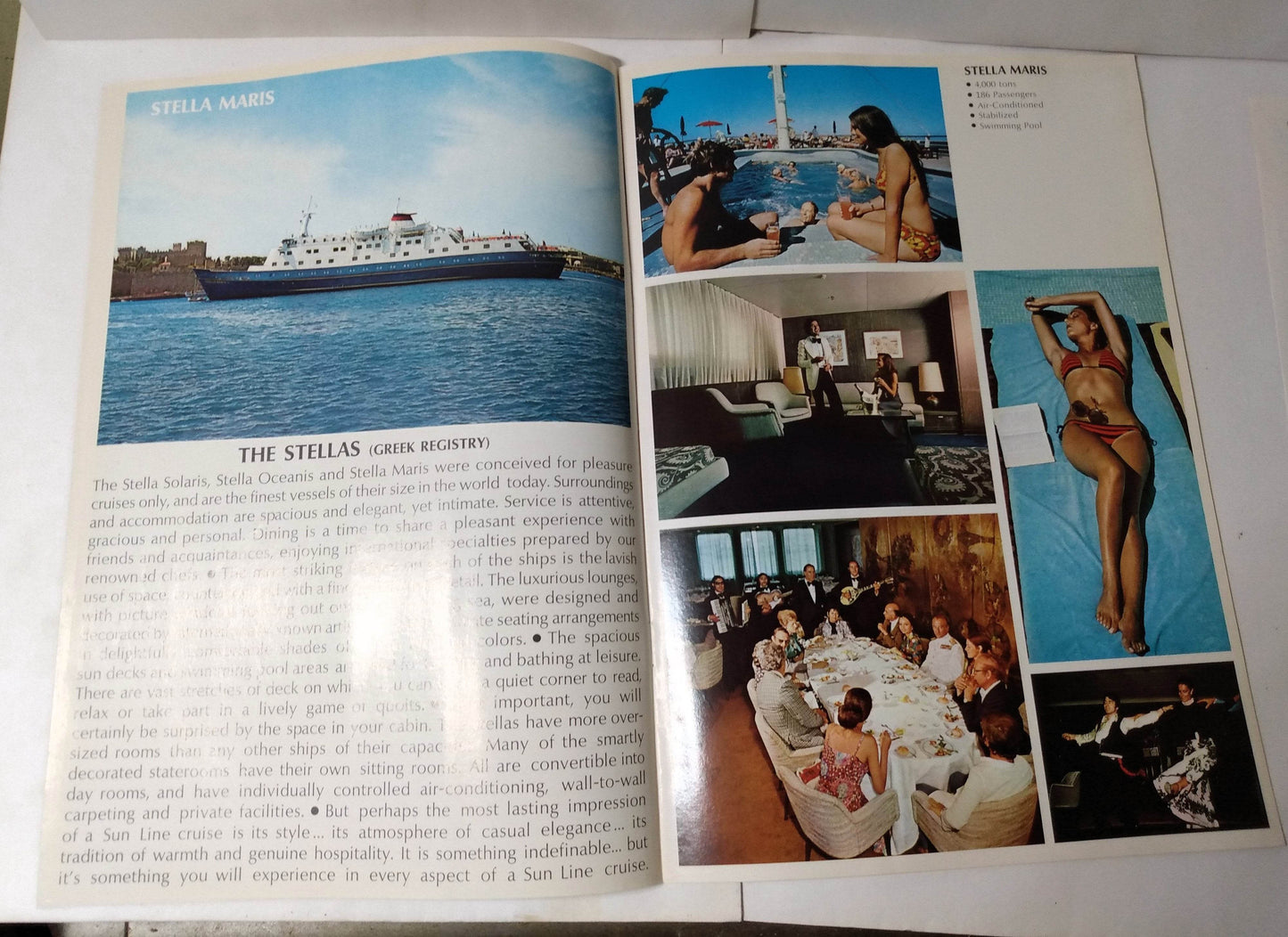 Sun Line 1976 Greek Isles Cruise Brochure Stella Solaris / Stella Maris - TulipStuff