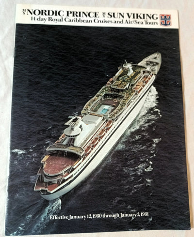 Royal Caribbean 1980 Brochure Sun Viking Nordic Prince 14-Day Cruises - TulipStuff