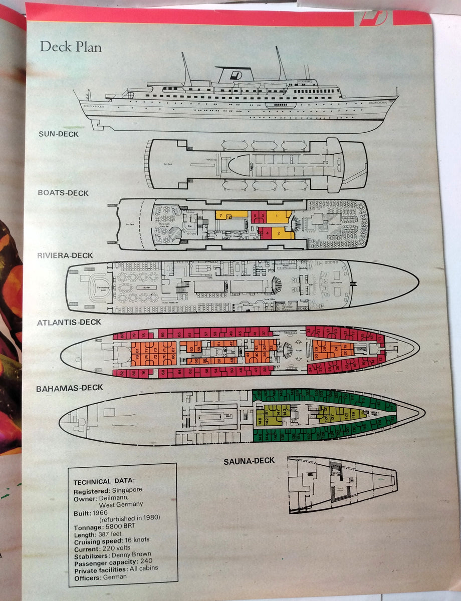 Sun World Lines Regina Maris 1982-83 Caribbean Cruise Brochure – TulipStuff