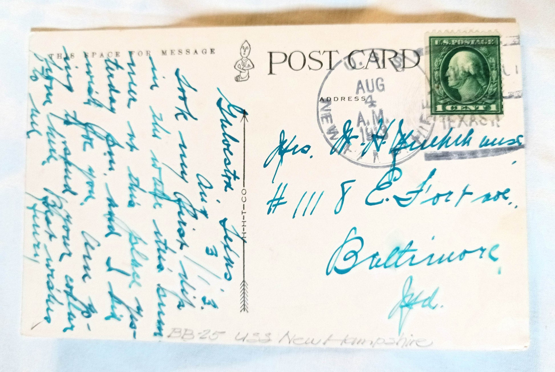 Surf Bathing At The Beach Galveston Texas Postcard 1913 - TulipStuff