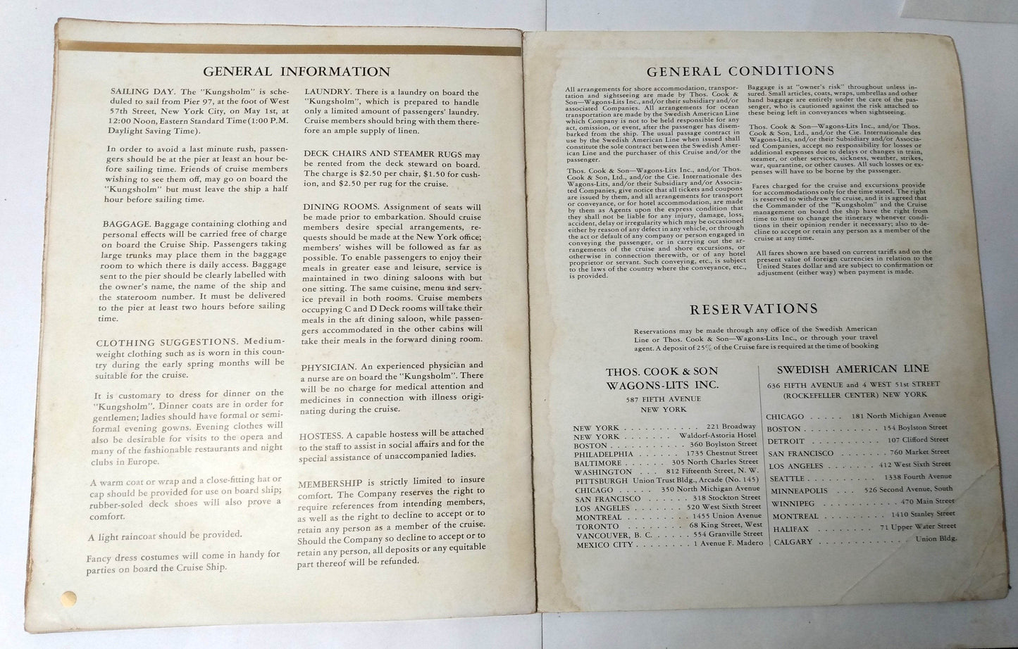 Swedish American Line Kungsholm 1937 Coronation King George VI Cruise - TulipStuff