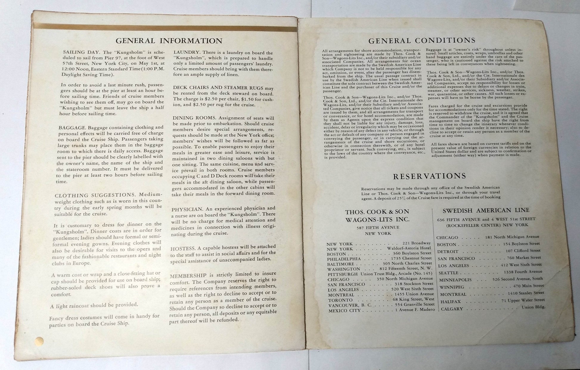 Swedish American Line Kungsholm 1937 Coronation King George VI Cruise - TulipStuff