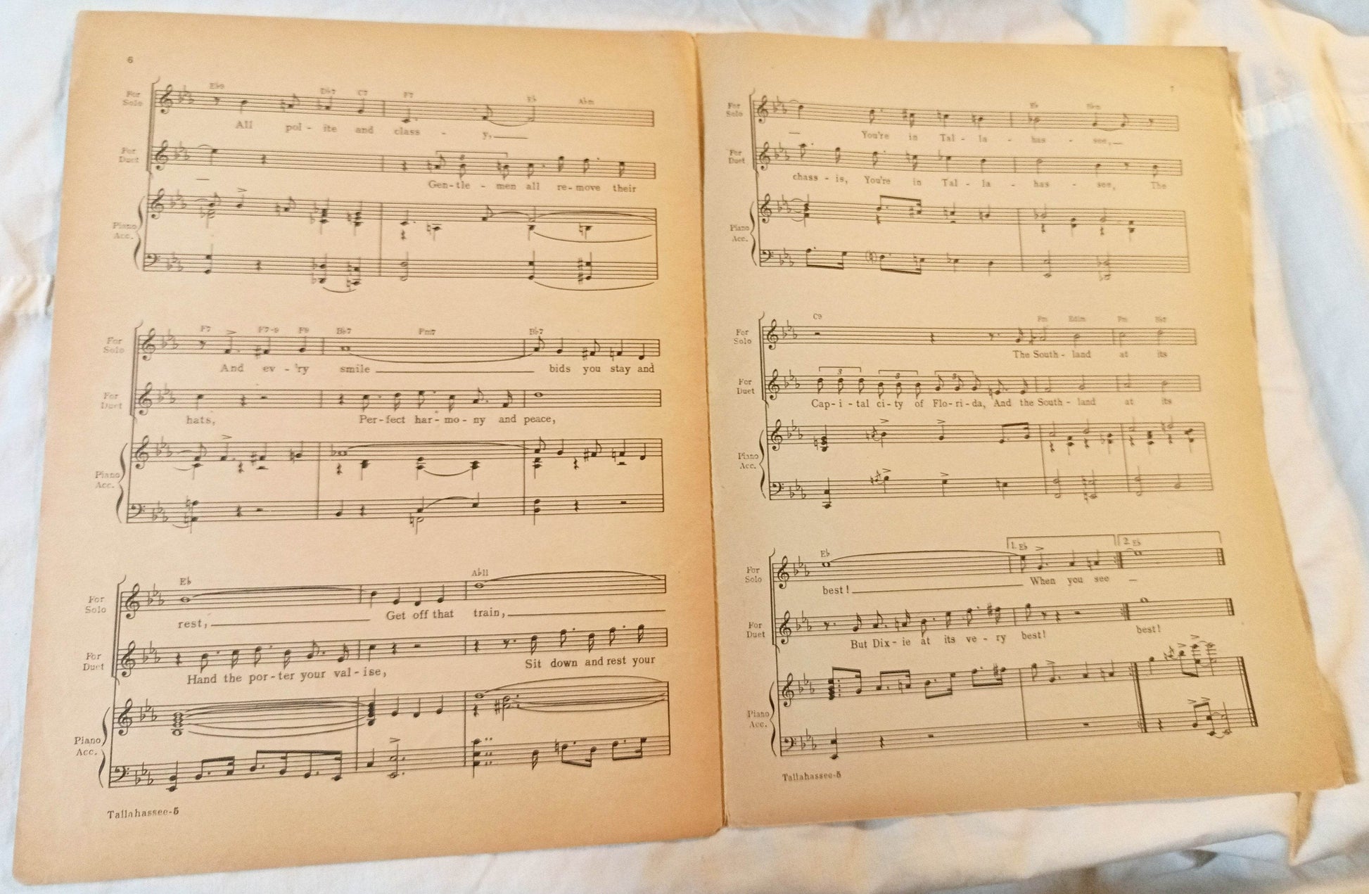 Tallahassee Variety Girl Frank Loesser Sheet Music 1947 - TulipStuff