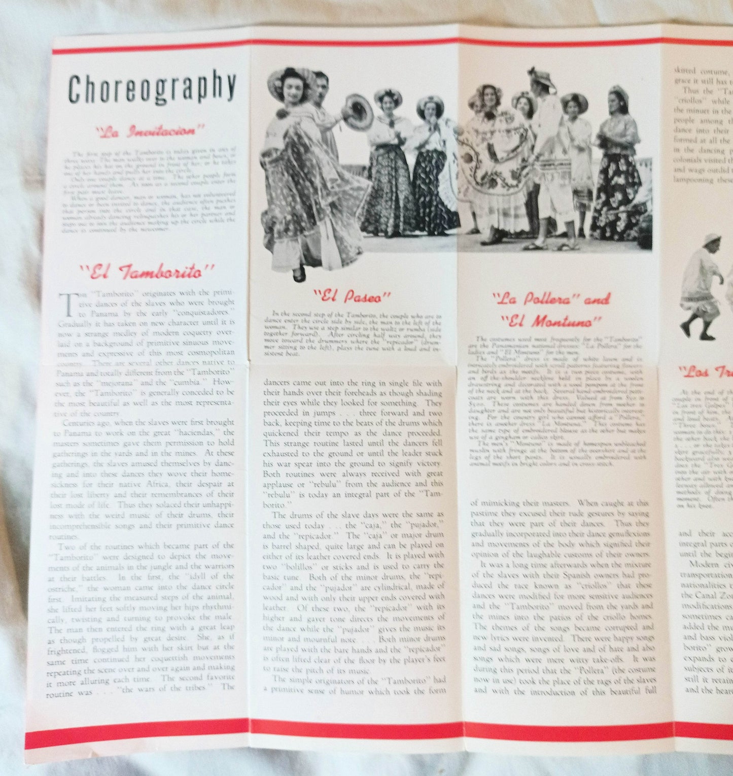 Tamborito Panama's National Dance Brochure Early 1950's - TulipStuff