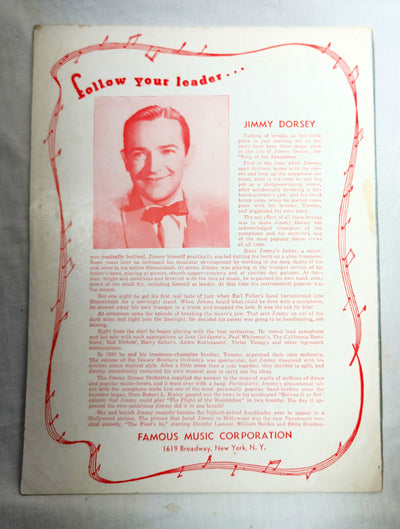 Tangerine Fleet's In Dorothy Lamour Jimmy Dorsey Sheet Music  1942 - TulipStuff