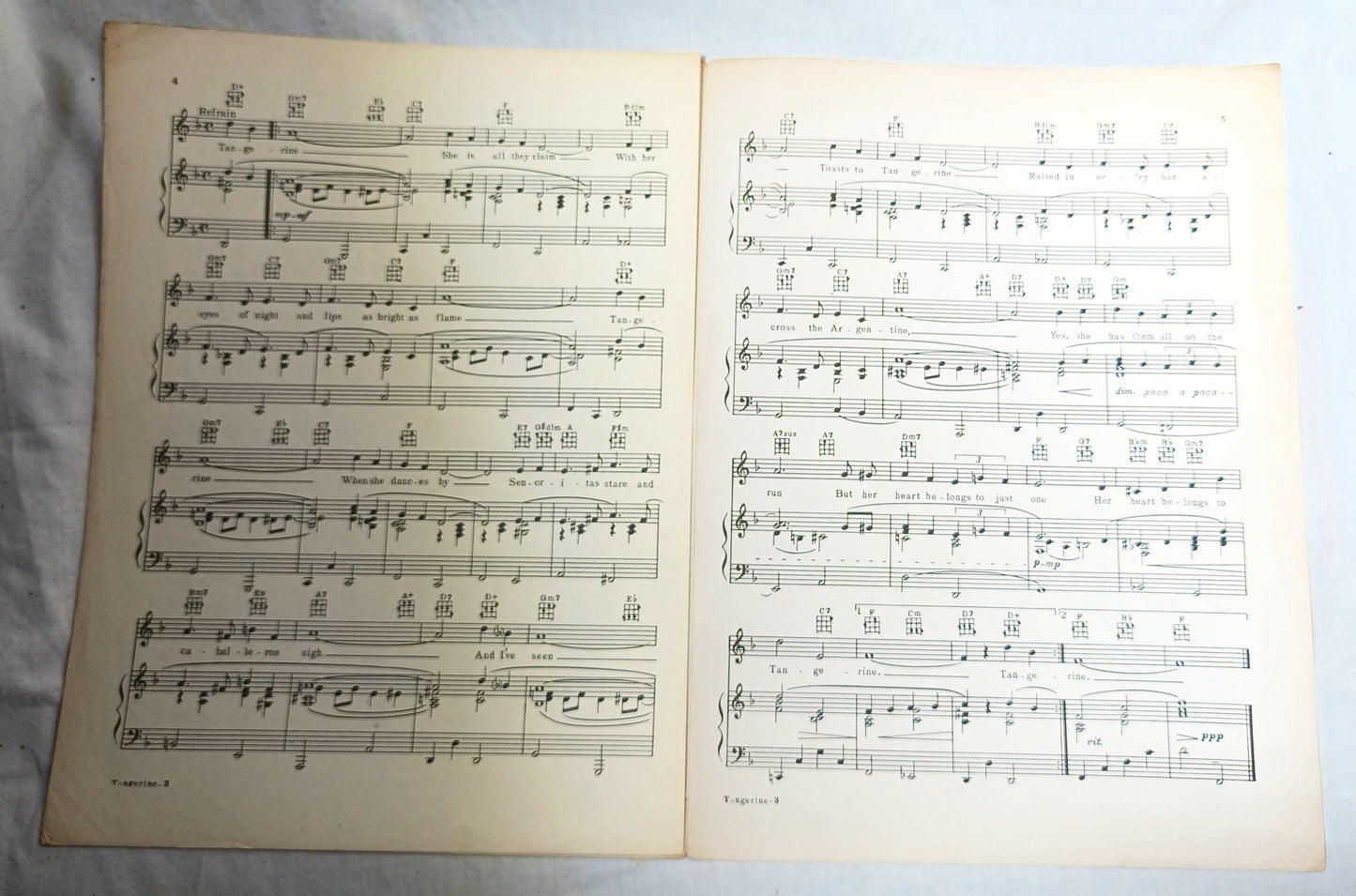 Tangerine Fleet's In Dorothy Lamour Jimmy Dorsey Sheet Music  1942 - TulipStuff