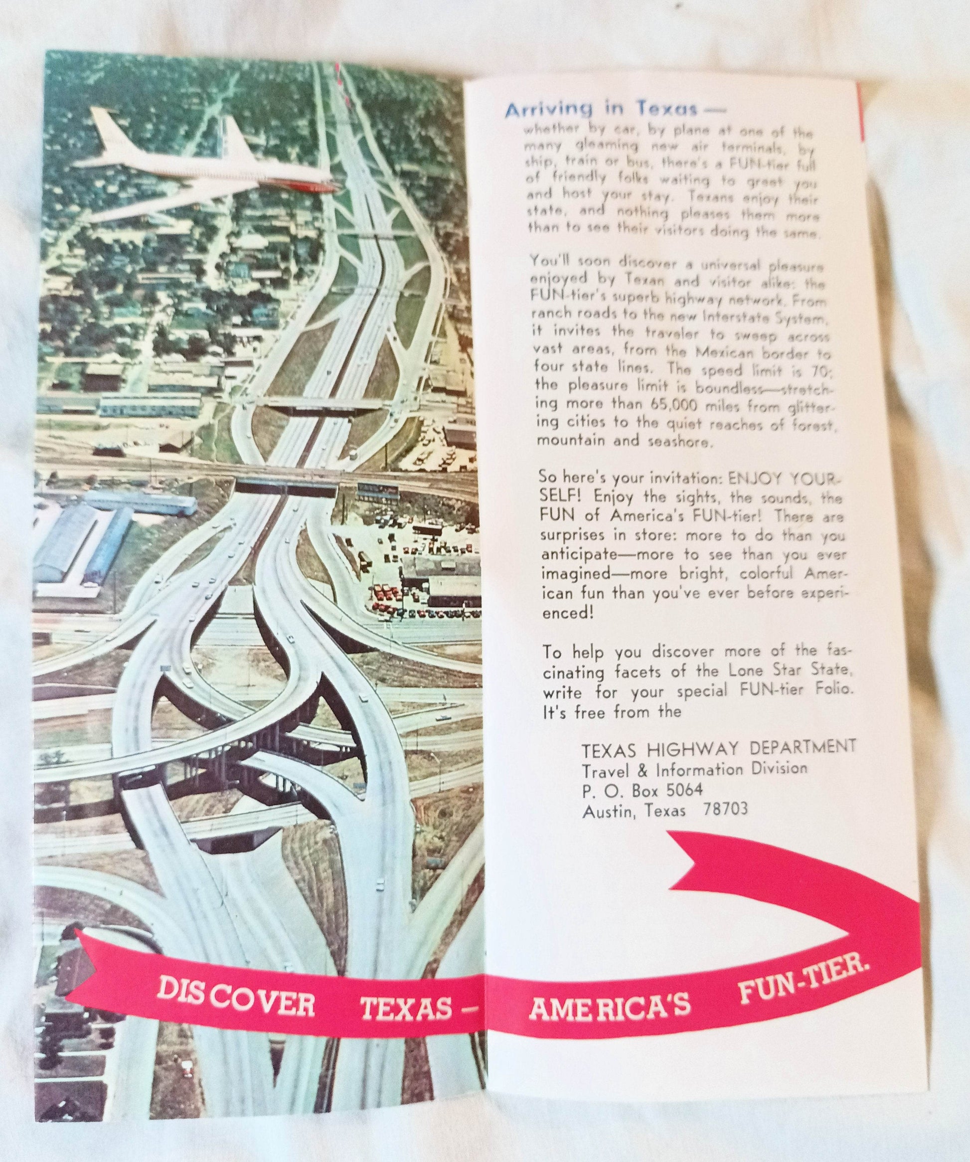 Welcome To Texas America's Fun-tier TX Dept Highways Brochure 1965 - TulipStuff