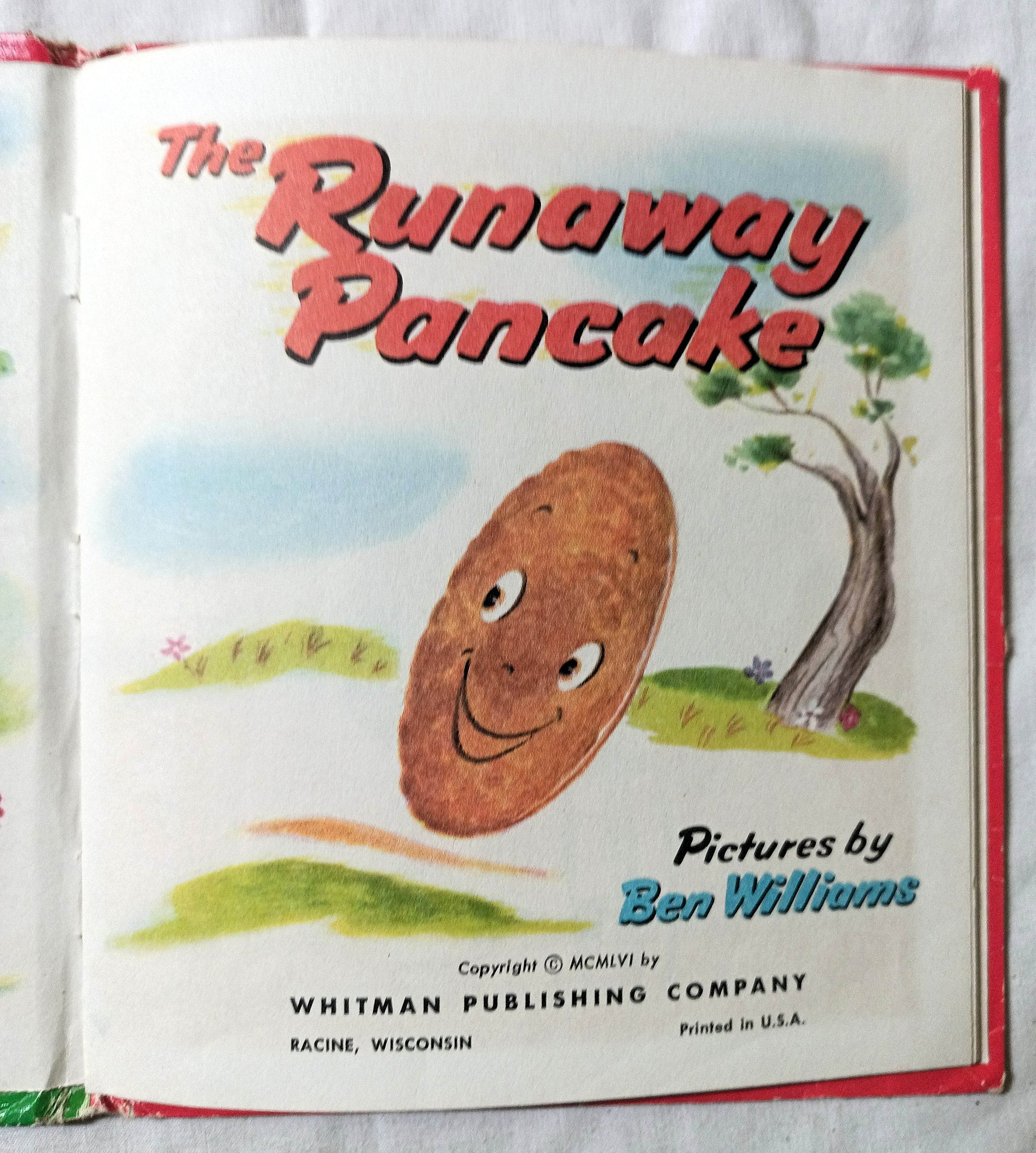 The Runaway Pancake Ben Williams Whitman Tell-A-Tale Hardcover 1956 - TulipStuff