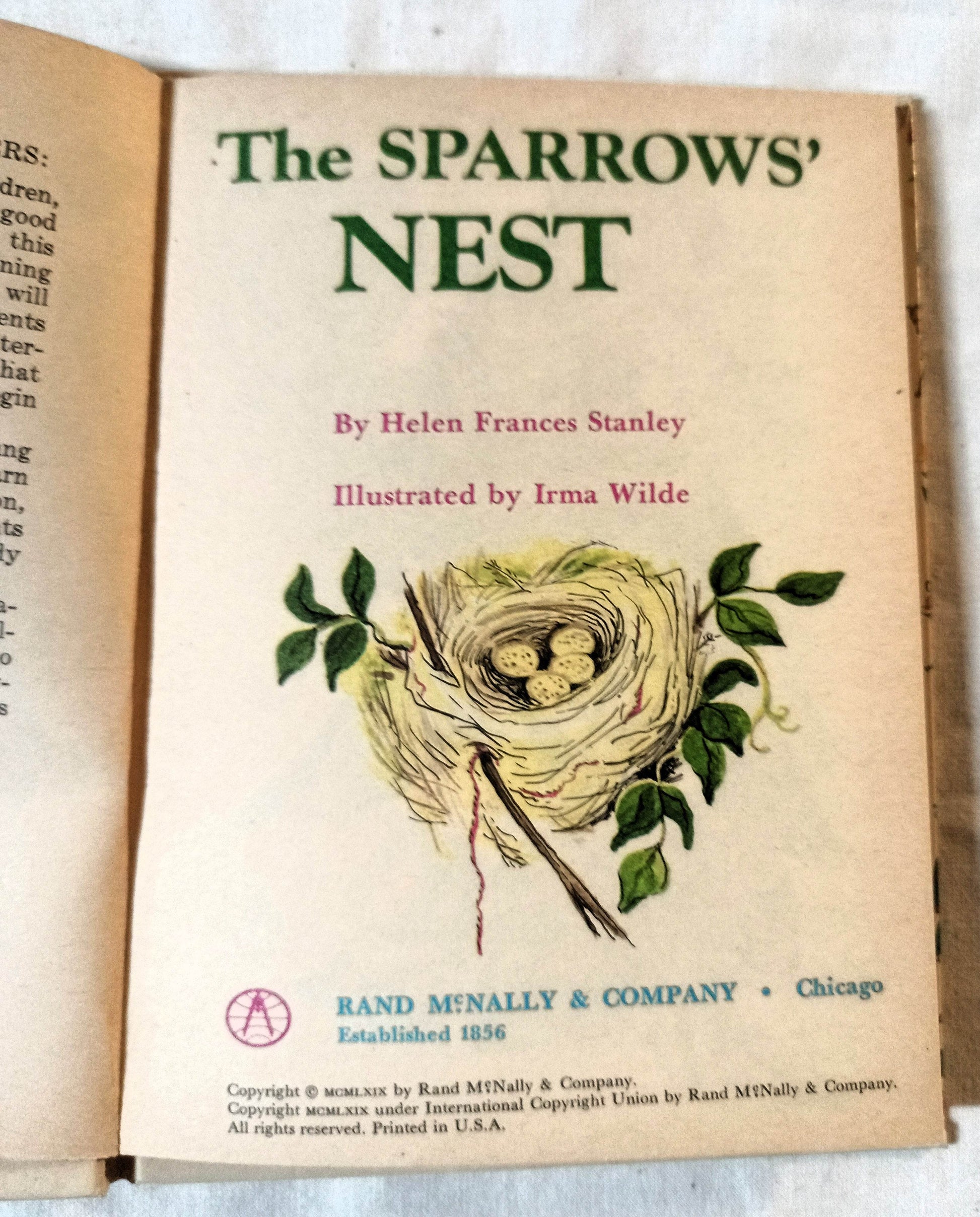 The Sparrows Nest Helen Frances Stanley Rand McNally Elf Book 1969 - TulipStuff