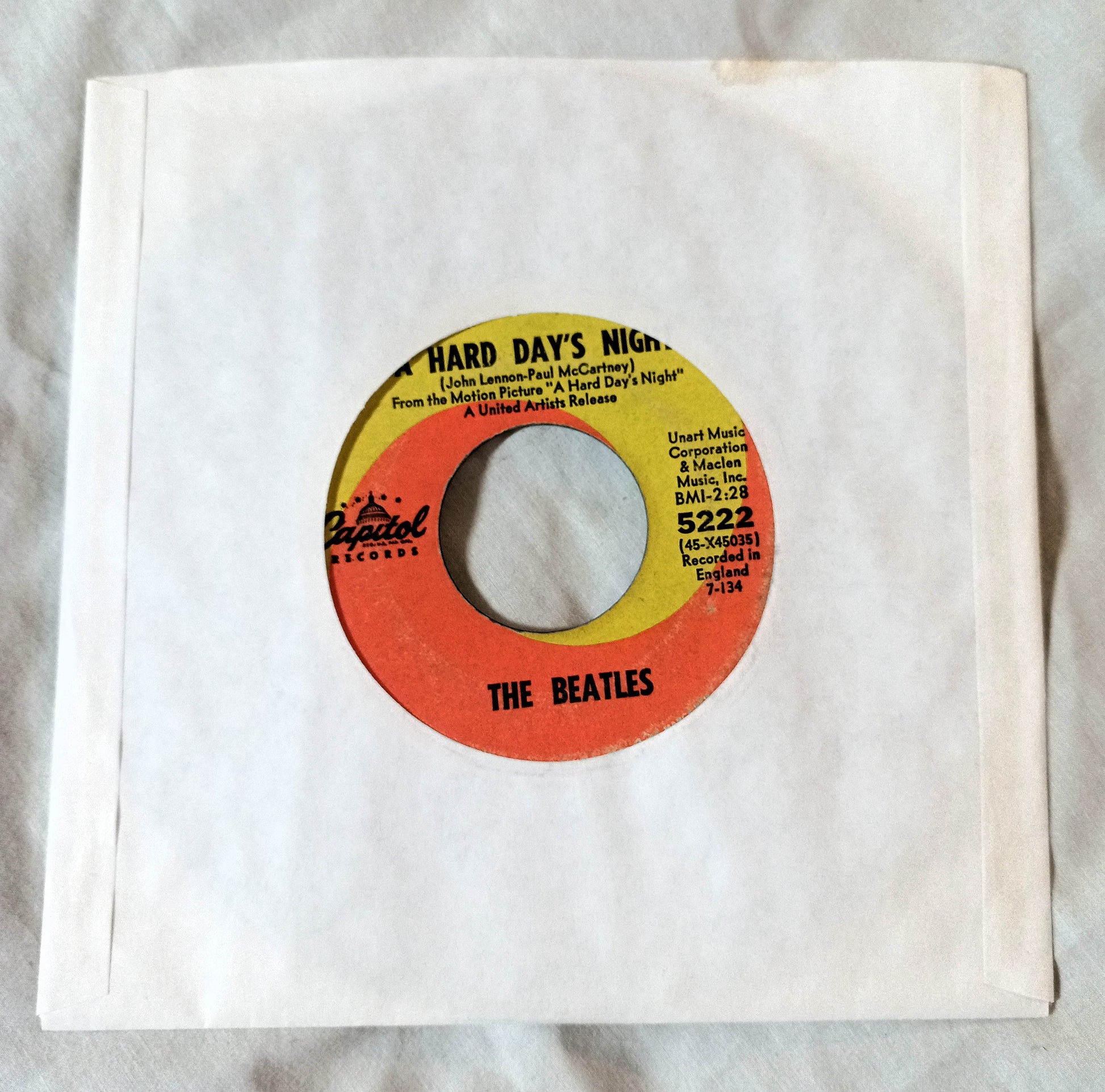 The Beatles A Hard Day's Night /  I Should Have Known Better 7" Vinyl 1964 - TulipStuff