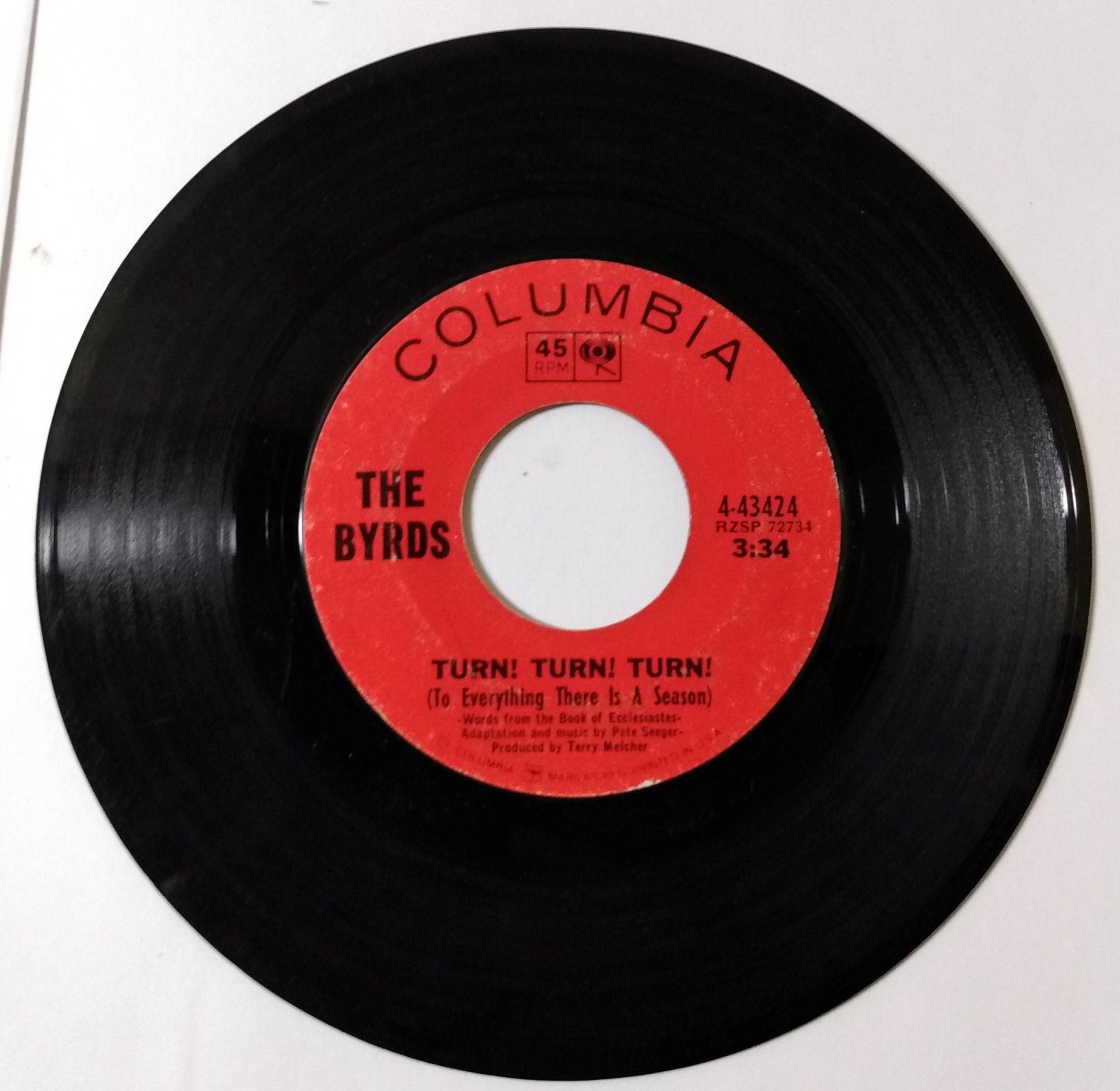The Byrds Turn! Turn! Turn! (To Everything There Is A Season) Vinyl 7" 1965 - TulipStuff